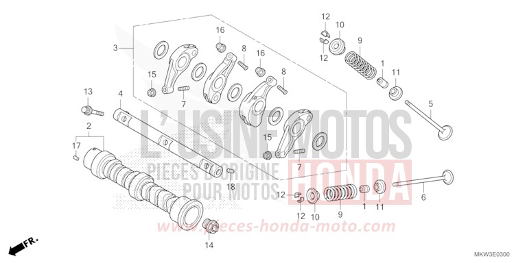 ARBRE A CAMES/SOUPAPE de NC750X "Méca" MAT BALLISTIC BLACK METALLIC (NHA86) de 2023